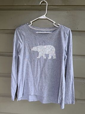 Talbots Petite Polar Bear Graphic Long Sleeve Tee – Size MP